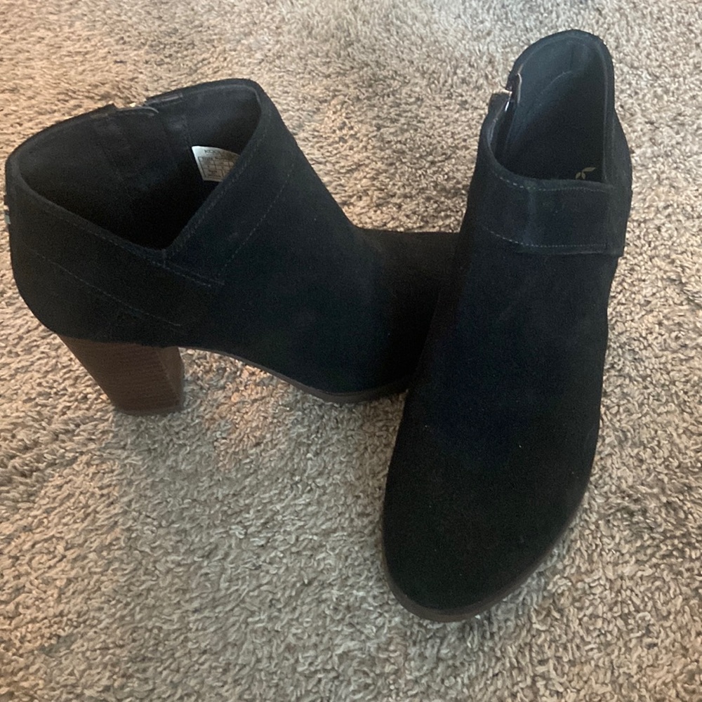 Black suede booties